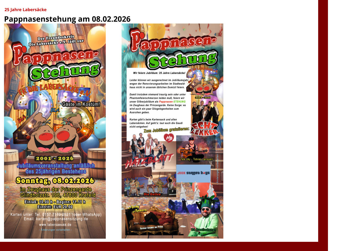 25 Jahre Labersäcke   Pappnasenstehung am 08.02.2026